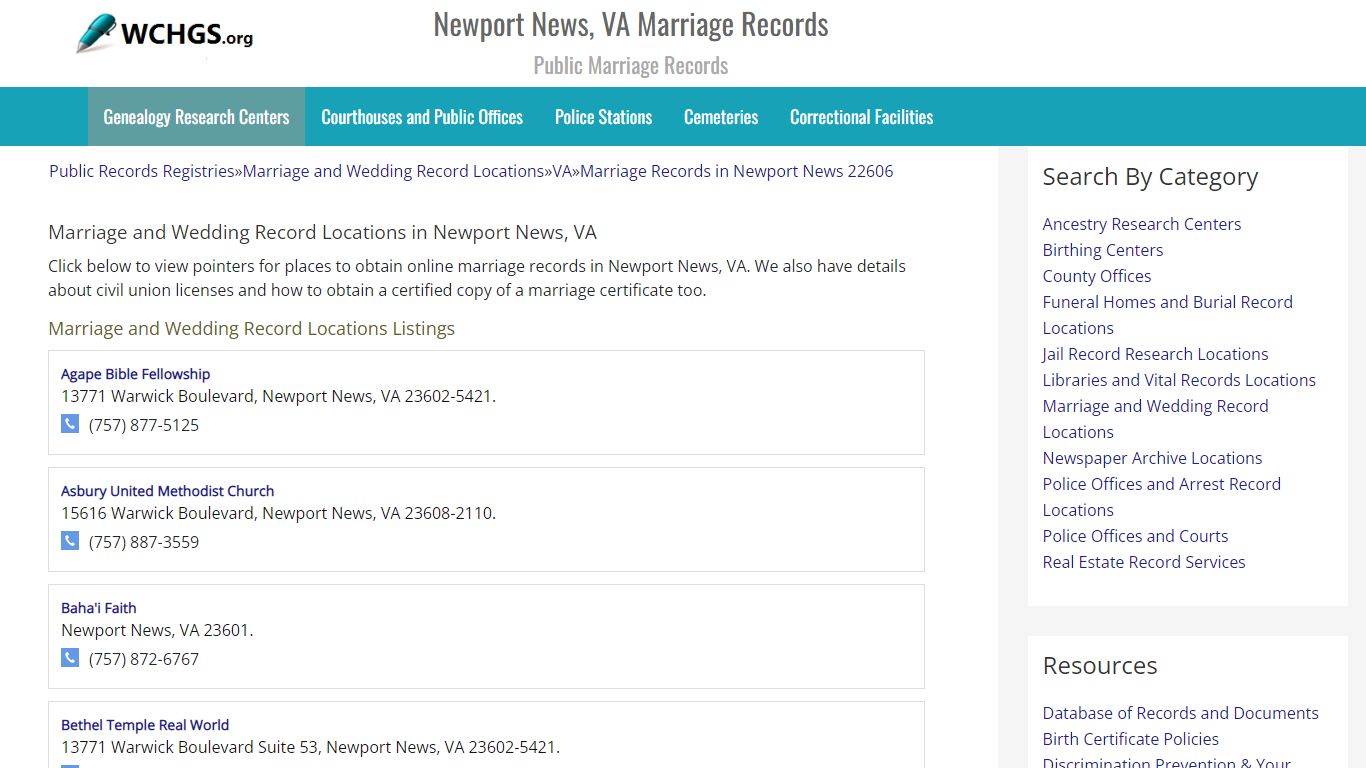 Newport News, VA Marriage Records - Public Marriage Records